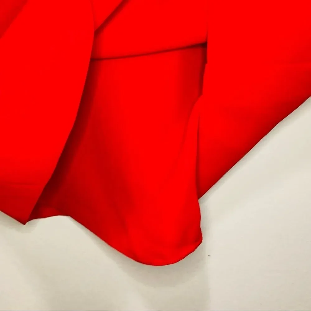 Ralph Lauren Collection Purple Label Red Crepe asymmetric Overlay dress size 10